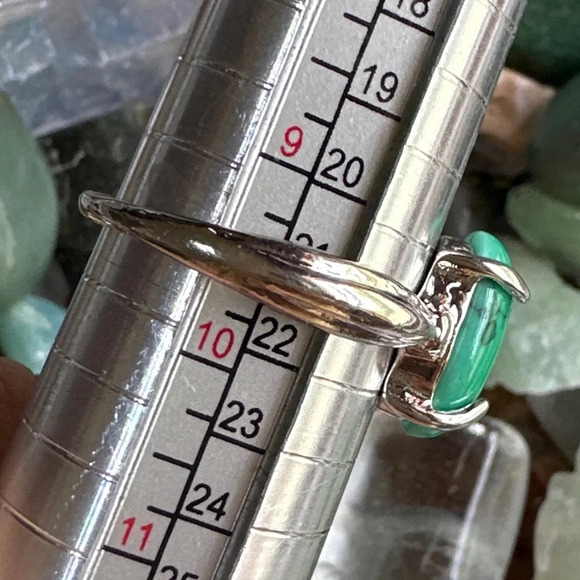 Green turquoise western silver gem ring/ - Picture 3 of 7